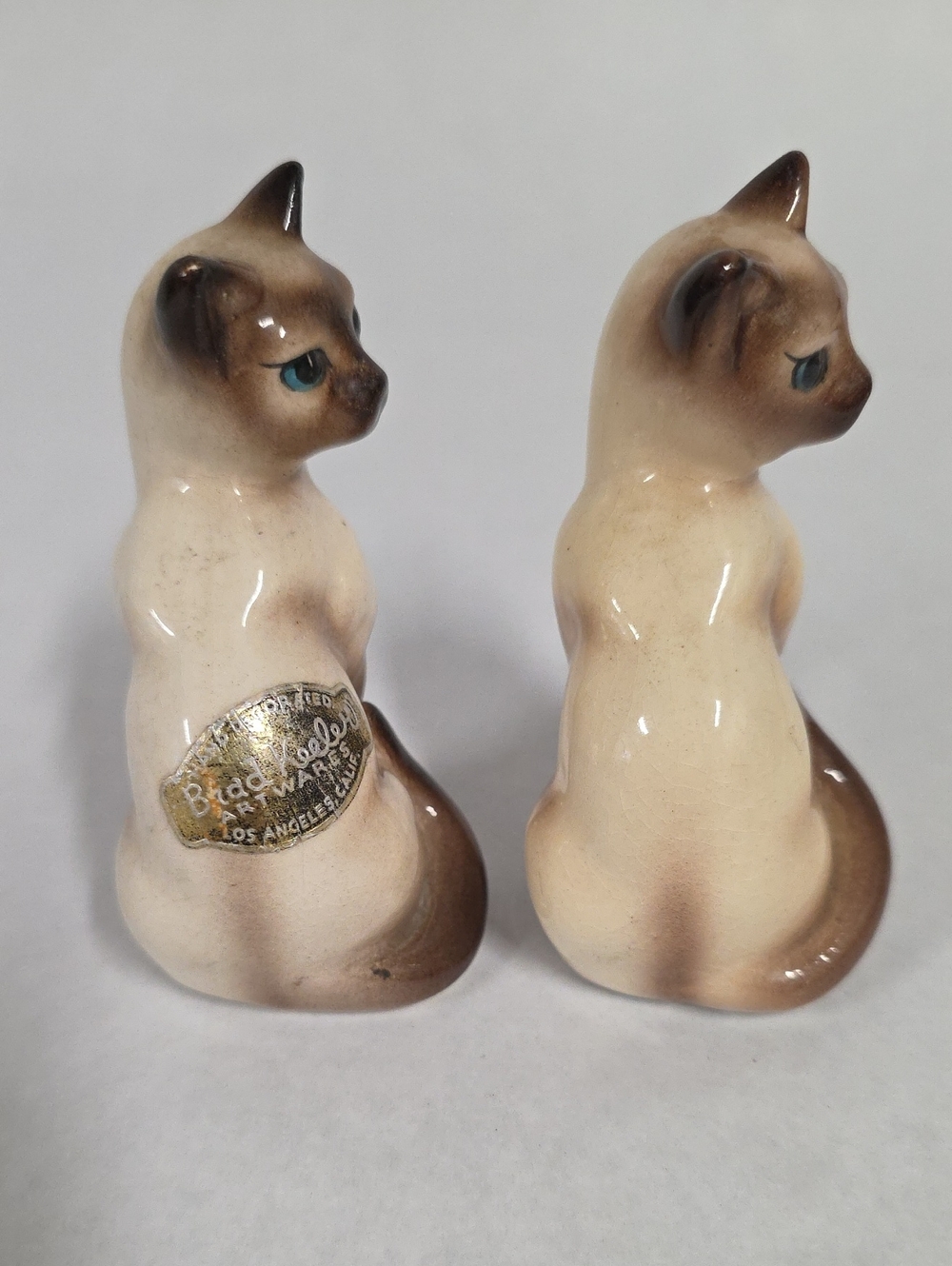 Vtg Brad Keeler Siamese Cat Figurines Set - Keeler Ware Los Angeles CA Pottery - Picture 6 of 12